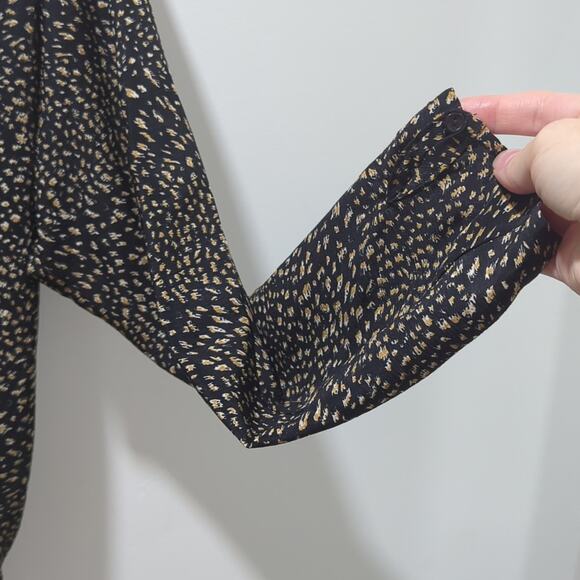 ASTR The Label Blouse Bodysuit Women's M Dressy Crossover Speckled Animal Print - Picture 3 of 8